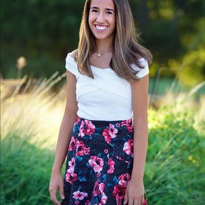 Hollister Floral Skater Skirt